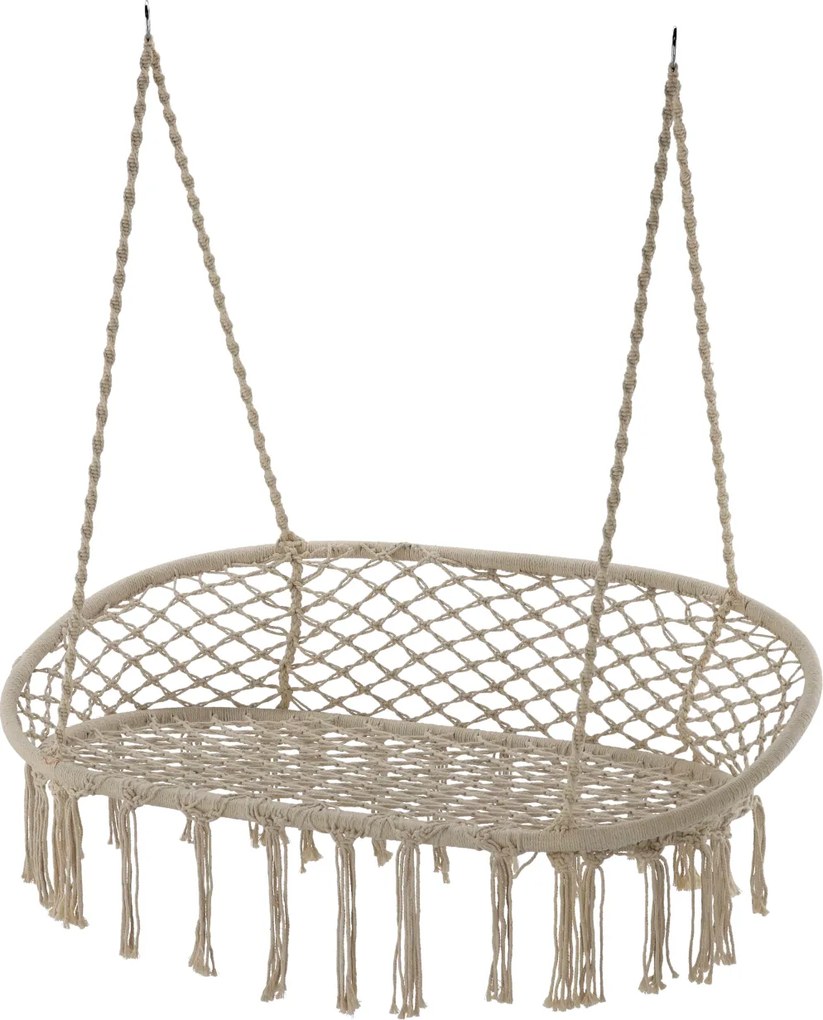 GARDEN LINE Dvojité závesné kreslo – hojdačka – béžové HAM5146