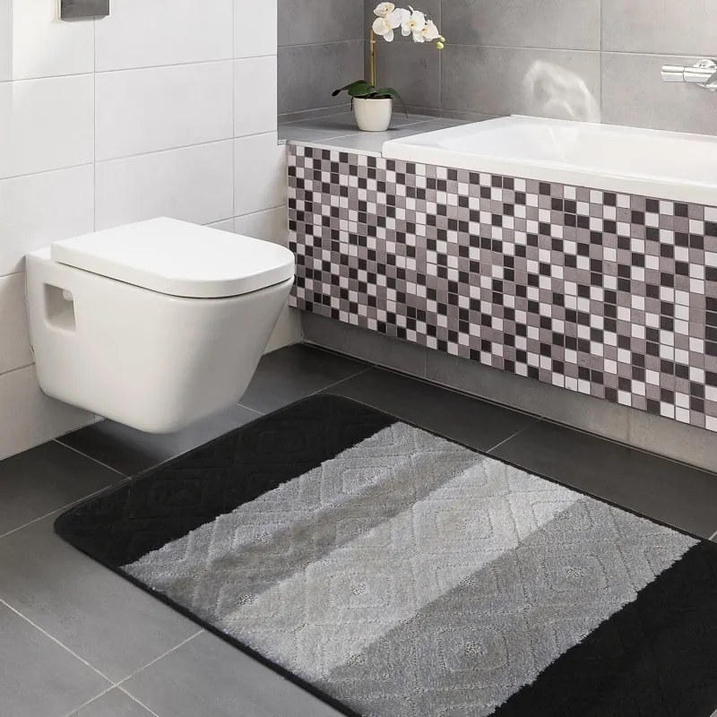 Čierna dvojdielna protišmyková predložka Šírka: 50 cm | Dĺžka: 80 cm
