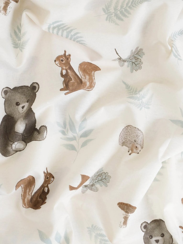 Bavlnená obliečka na vankúš Renforcé 40 × 60 cm - Medvedík v lese
