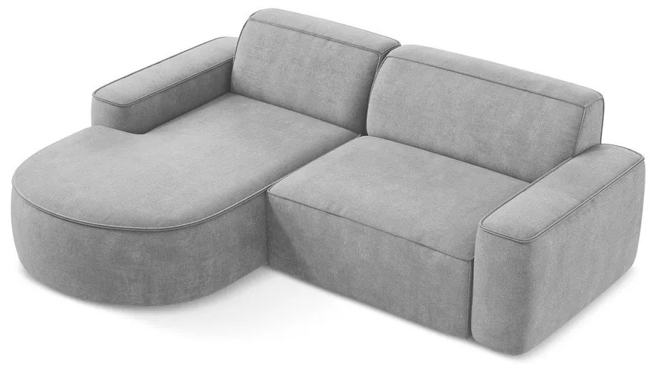 Svetlosivá ženilková rohová pohovka (ľavý roh/s leňoškou) Omao – Makamii