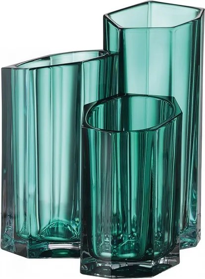 KRIŠTÁĽOVÁ VÁZA BOHEMIA BAZALT GREEN BOTTOM 200MM