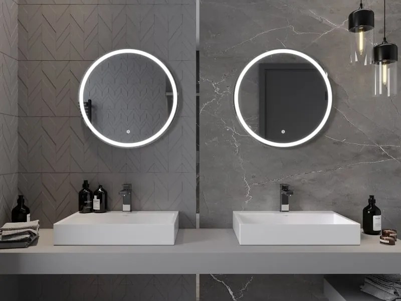 Mexen Gobi osvetlené kúpeľňové zrkadlo okrúhle, 60 cm, LED 6000K, proti zahmlievaniu - 9801-060-060-611-00