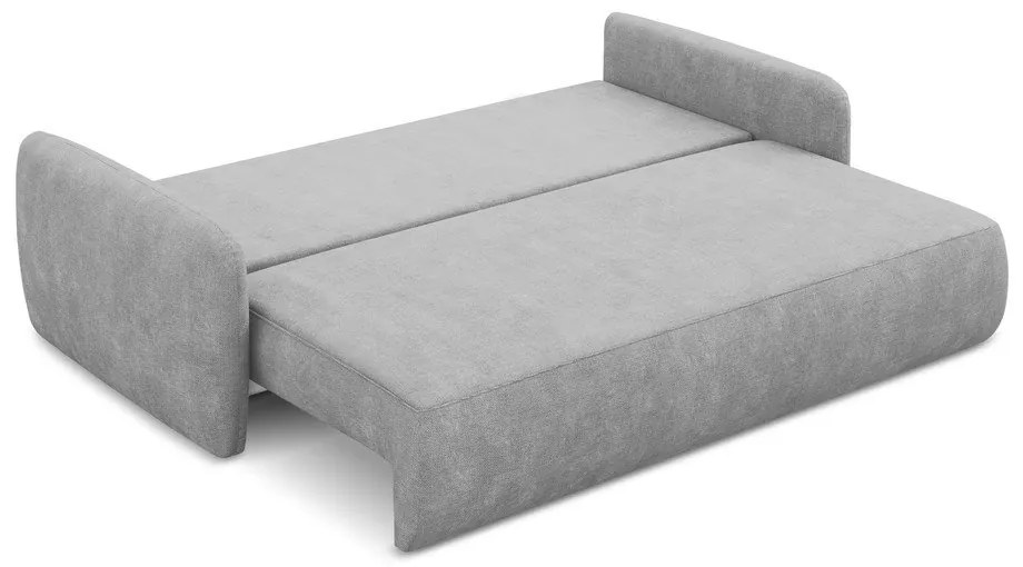 Svetlosivá ženilková rozkladacia/s úložným priestorom pohovka 218 cm Lilo – Makamii