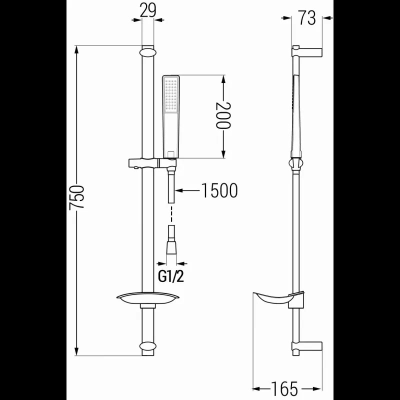 Mexen sprchový set DB72, chróm, 785724584-00