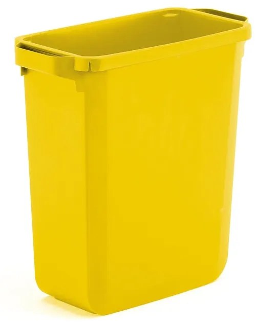 Odpadkový kôš na triedenie odpadu OLIVER, objem 60 L, žltý