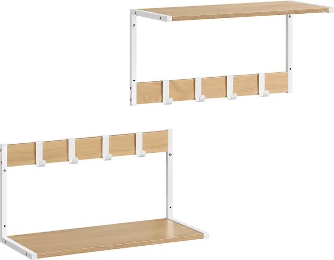 Set 2 nástenných poličiek Autronic ABP-E1083 WT