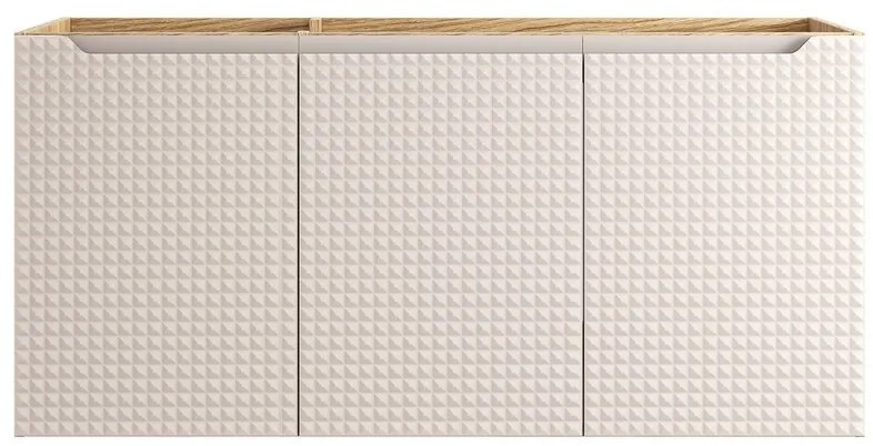 Závěsná umyvadlová skříňka Luxor Beige 82-120-3D béžová/dub olejovaný