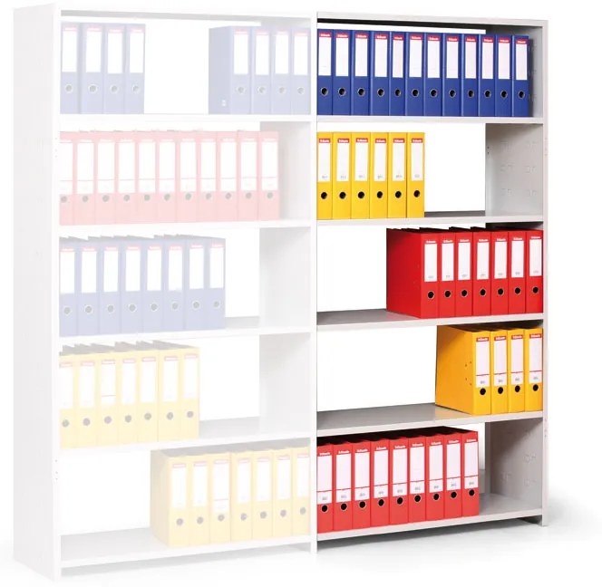 Kovona Regály na zakladače s bočnými stenami, 1950 x 950 x 300 mm, prístavný