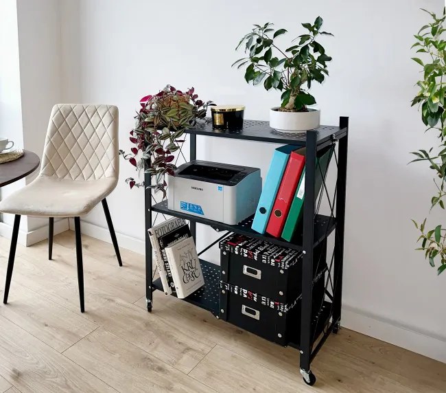 Pojazdný regál GESTEL 3 police čierny