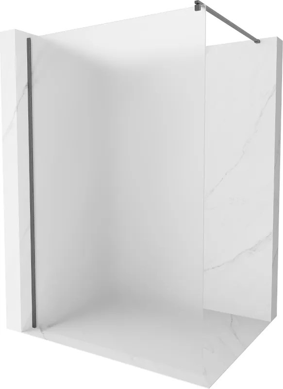 Mexen Kioto, sprchová zástena Walk-In 80 x 200 cm, 8mm sklo námraza, grafitový profil, 800-080-101-66-30