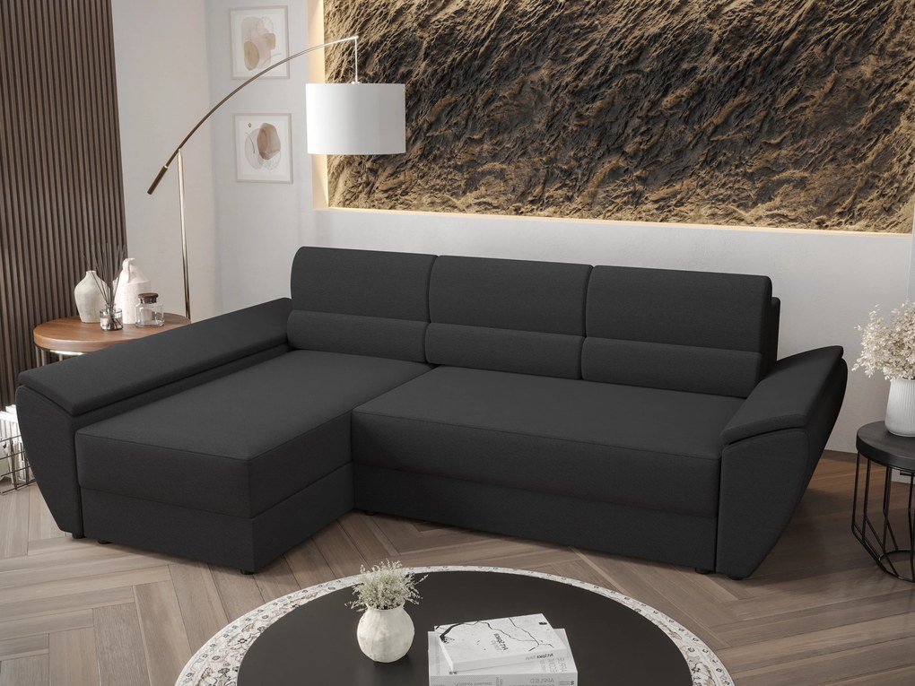 Rohová sedacia súprava Radiant L3 (tmavosivá) (L). Akcia -20%. Vlastná spoľahlivá doprava až k Vám domov. 1062229