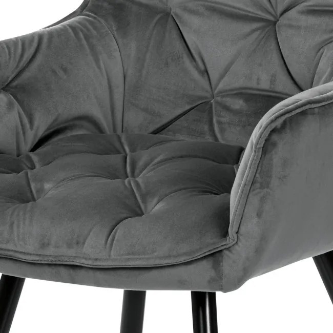Jedálenská stolička zamatová, sivá DCH-421 GREY4