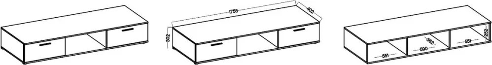 Obývacia stena Samsa, dub sonoma