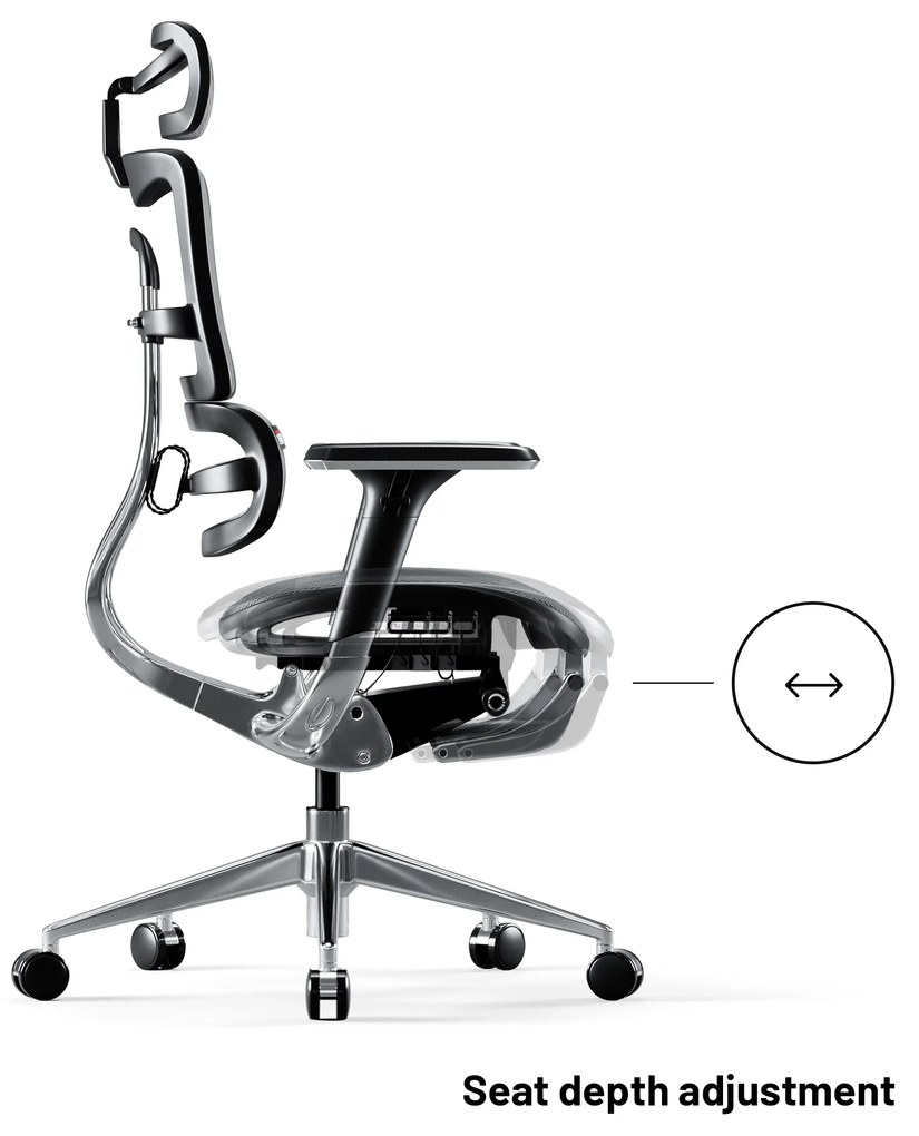 Kancelárska ergonomická stolička DIABLO V-MASTER: čierno-šedá Diablochairs