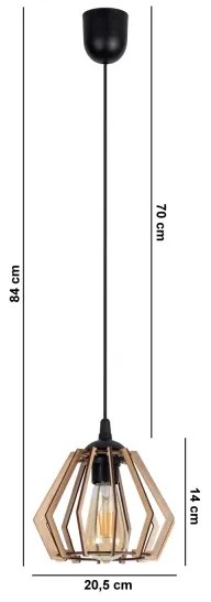 Luster na lanku BERGO 1xE27/60W/230V čierna