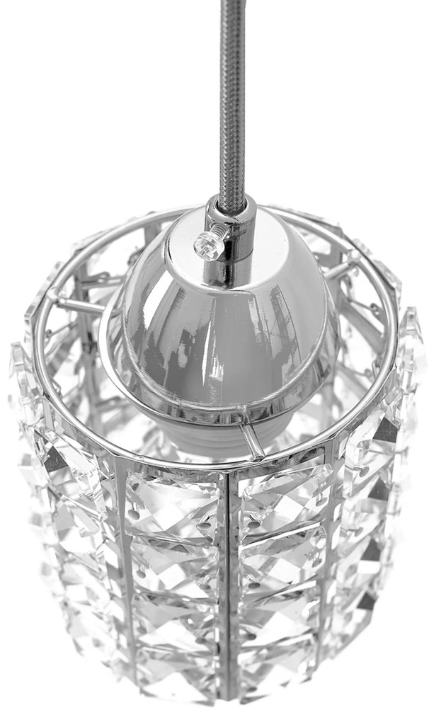 Toolight - Krištáľová závesná lampa 1xE27 APP727-1CP, chrómová, OSW-06875