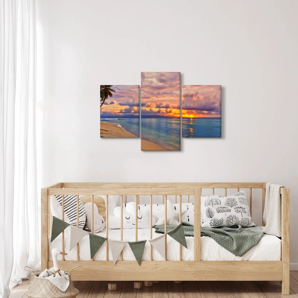 Obraz - Západ slnka na pláži (90x60 cm)