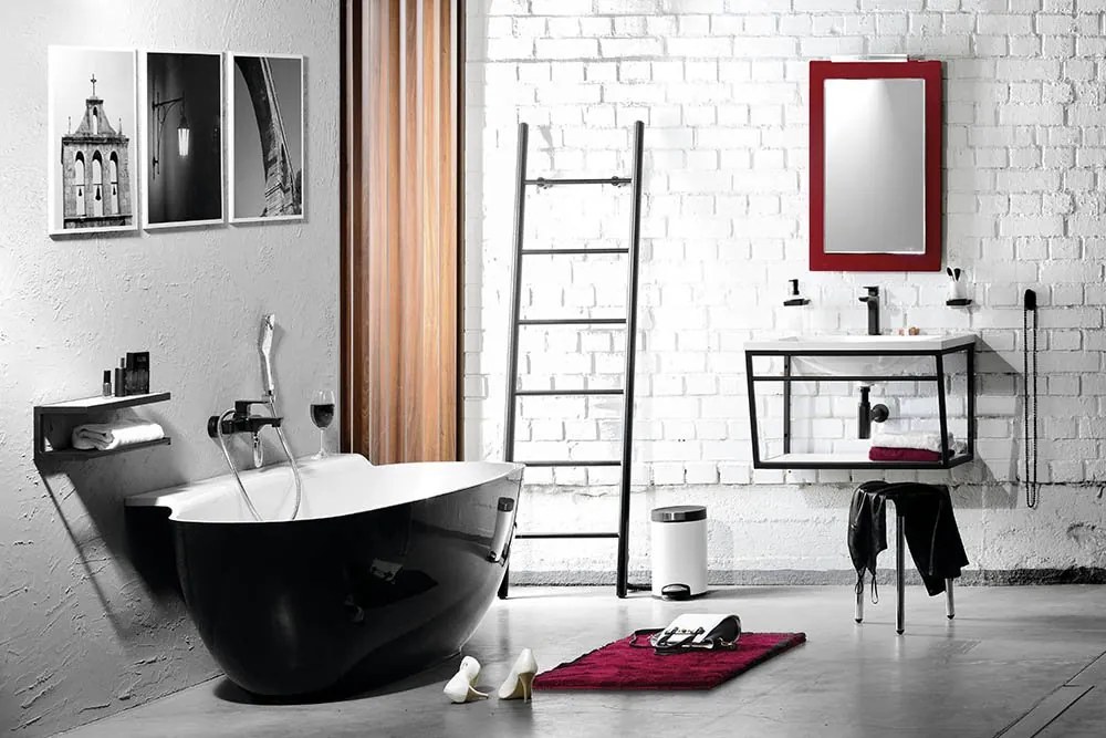 Sapho Sapho, Kúpeľňový set SKA 120, čierna mat, KSET-088