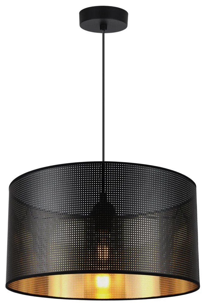 Závesné svietidlo Asti0, 1x čierne PVC tienidlo, (fi 35cm), g, b
