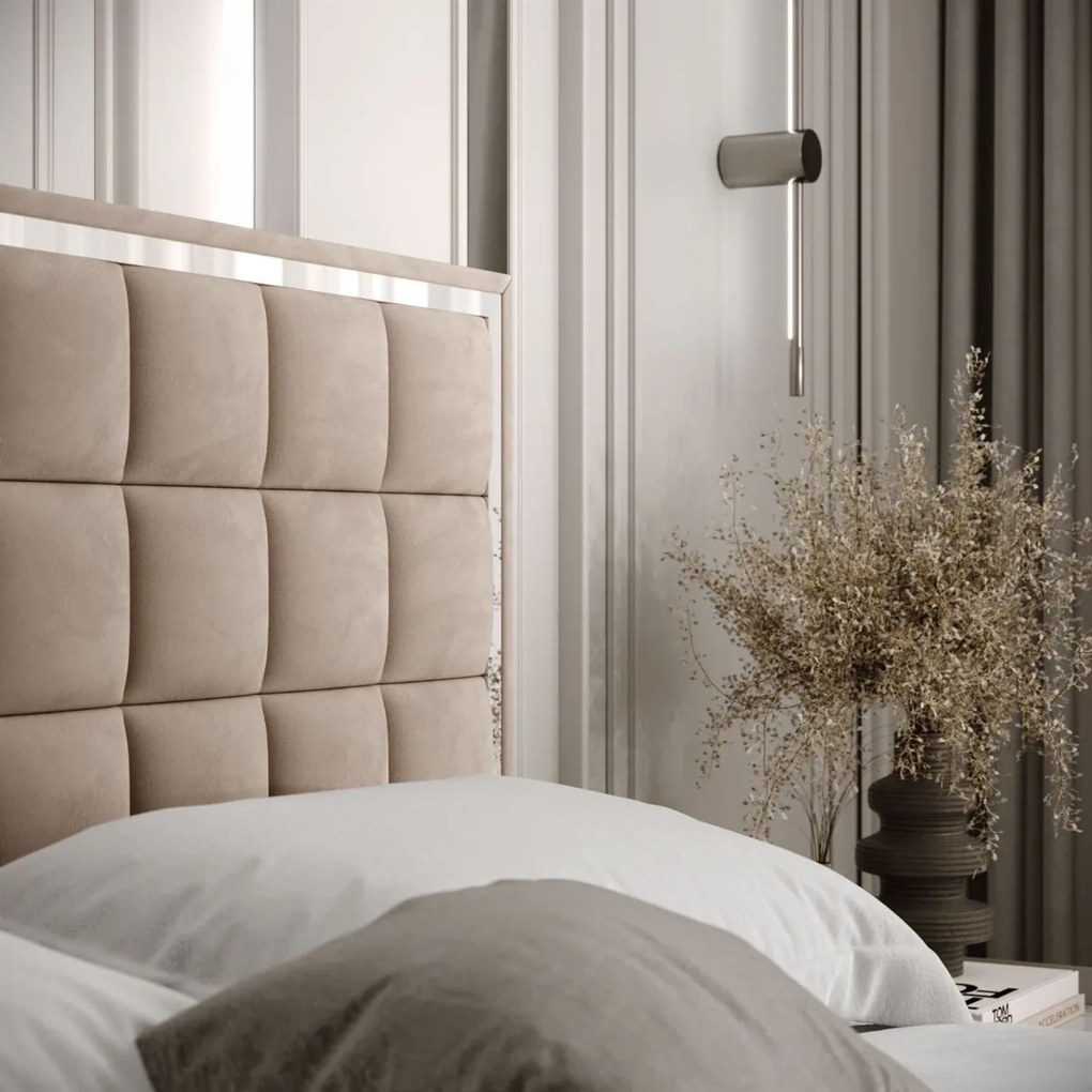 ČALÚNENÁ POSTEĽ NOEMI SILVER 160x200 S ROŠTOM ROYAL VELVET 170