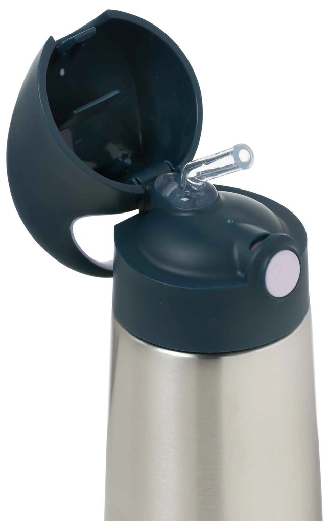 Termoska na pitie so slamkou 350 ml - indigo/ružová