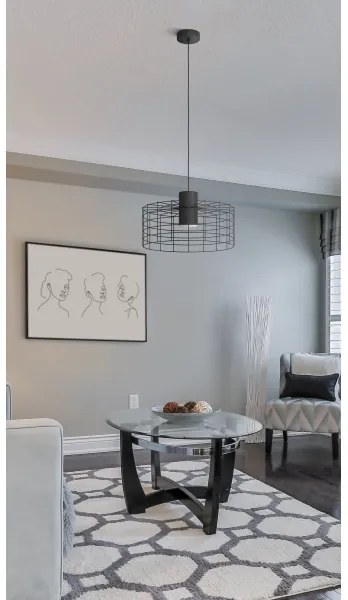 Eglo 43628 - Luster na lanku MILLIGAN 1xE27/40W/230V pr. 48 cm čierna