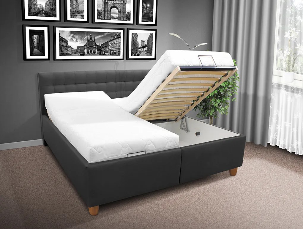 Čalúnená posteľ s úložným priestorom Perla 180 Farba: eko sivá
