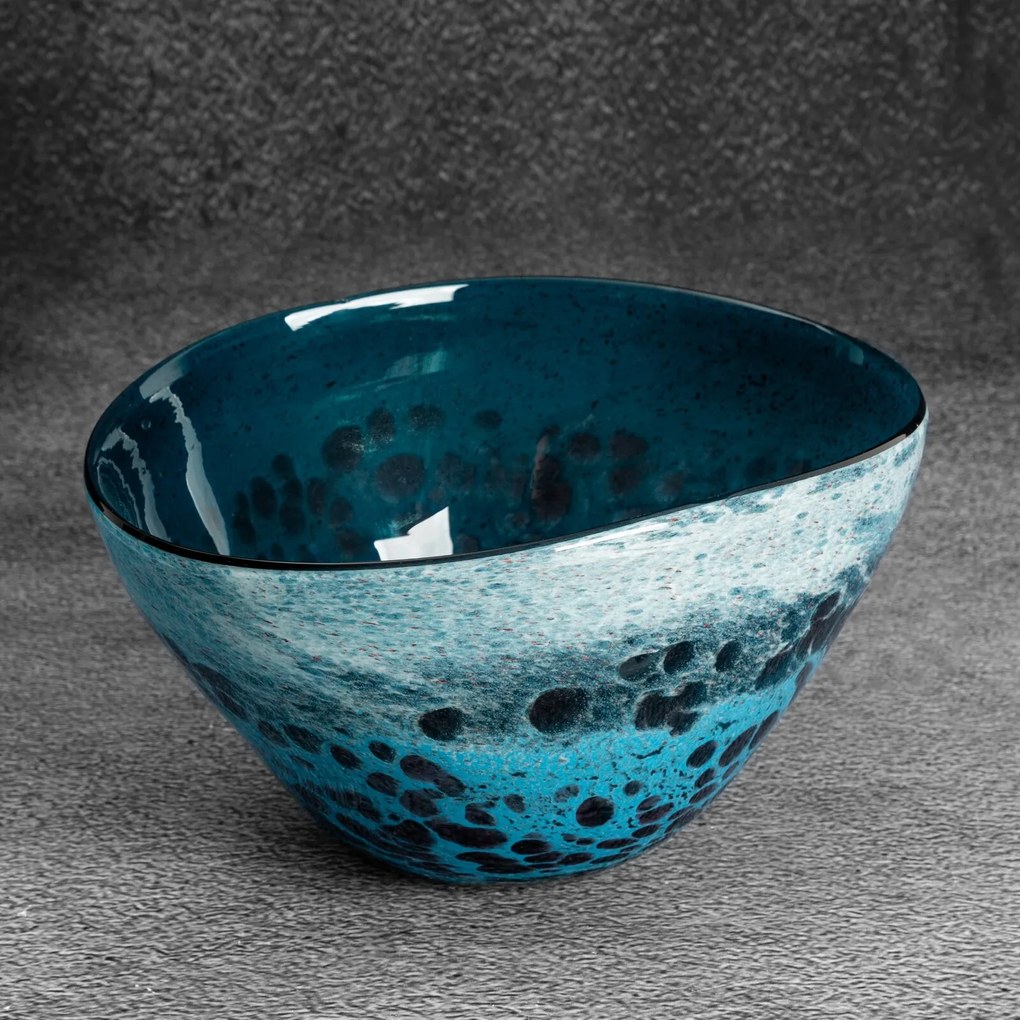 DEKORAČNÁ SKLENENÁ MISKA LOGAN (01) 22X17X11 CM VIACFAREBNÁ