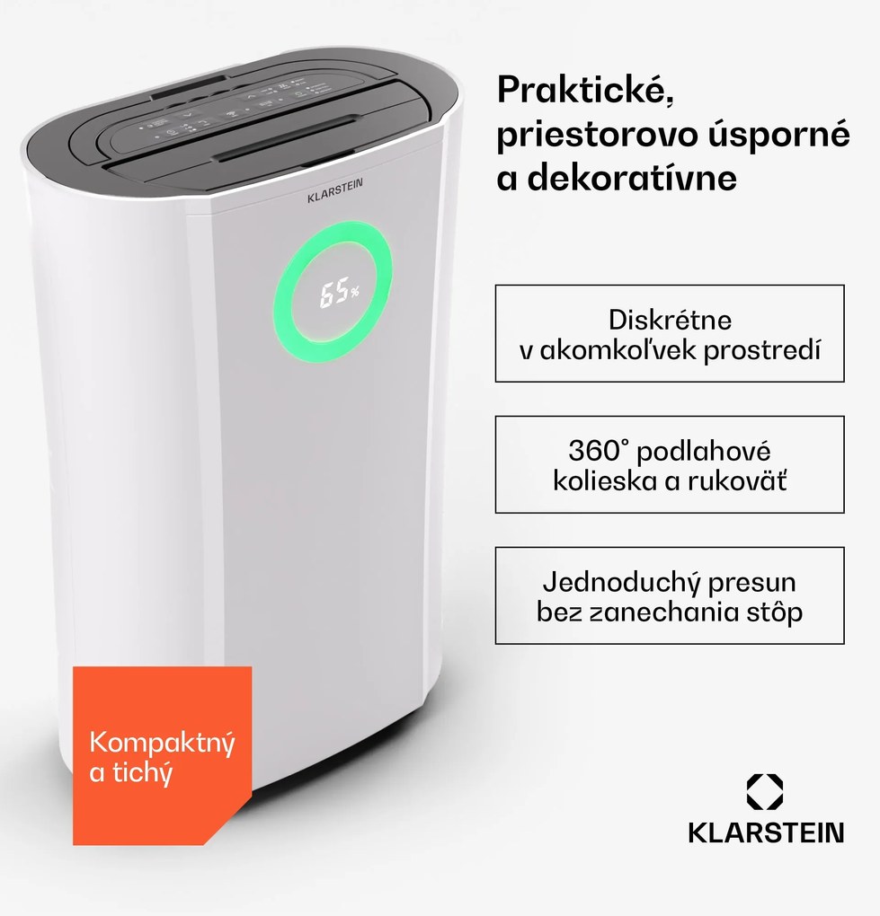 Klarstein DryFy Pro Connect 20 Smart, odvlhčovač, WiFi, kompresia, 20l/d, 35-50m²