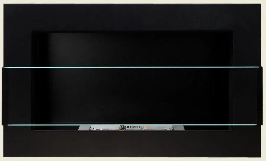 Závesný biokrb na stenu EOS ČIERNY MAT SO SKLOM 65x40x12