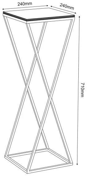 Stojan na kvety 70x24 cm biela