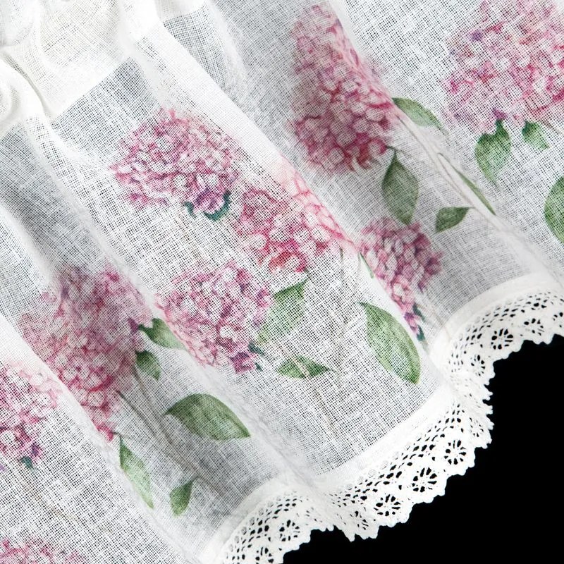 EUROFIRANY Záclona zdobená čipkou 150 cm x 30 cm ružová 100 % polyester