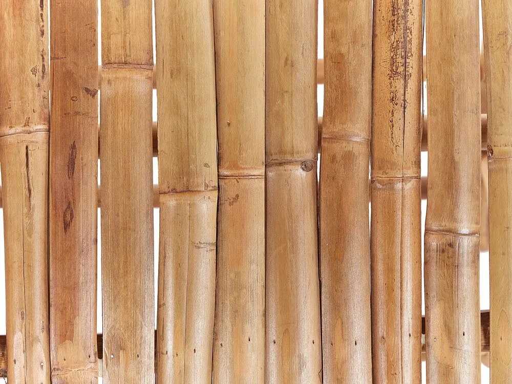 Záhradné bambusové ležadlo svetlé drevo/krémová biela LIGURE Beliani