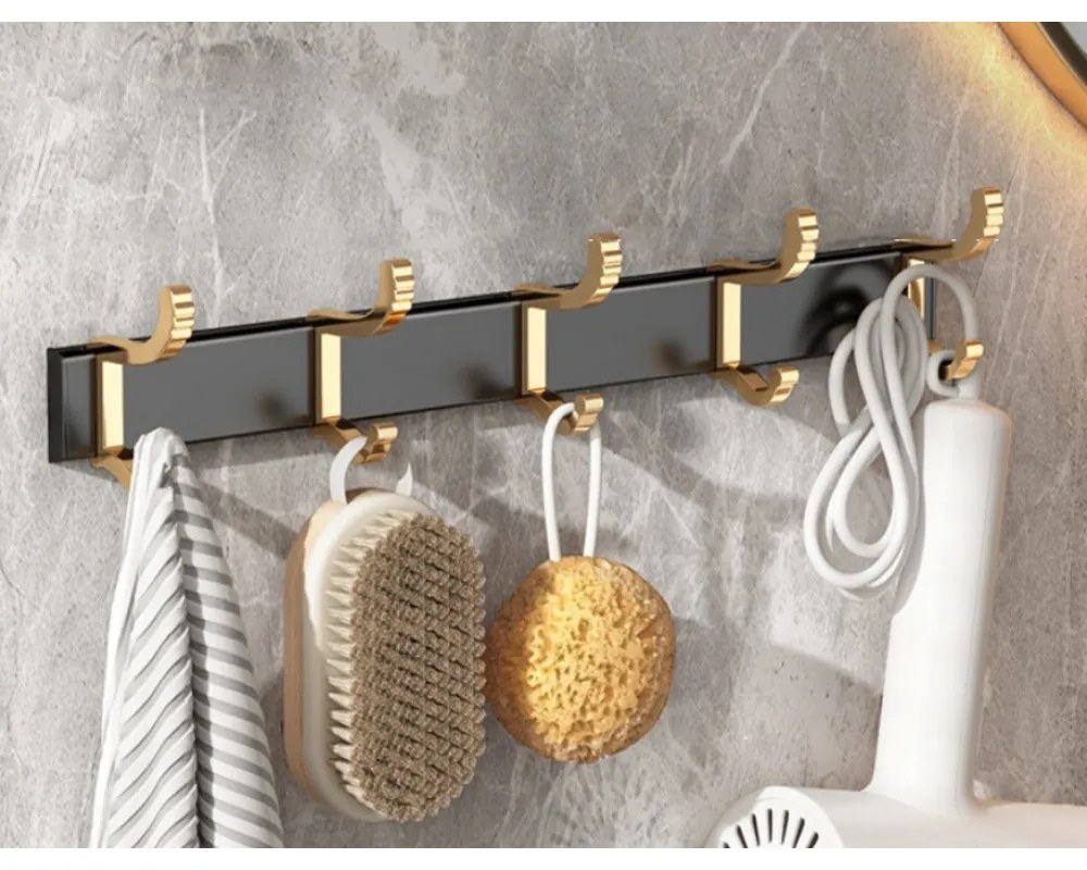 Elegantná polica do kúpeľne, zlatá ECUCH05