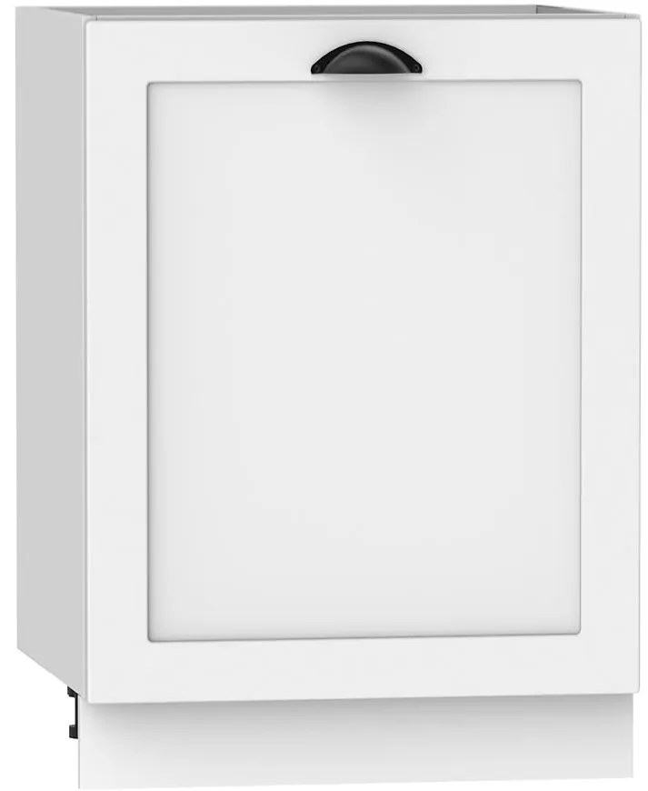 Kuchynská skrinka Adele D60 Pl Biely hrášok/Biely