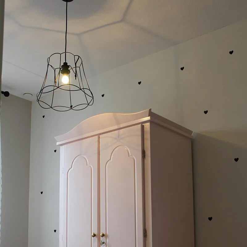 Retro závesné svietidlo čierne 40 cm - Granny Frame