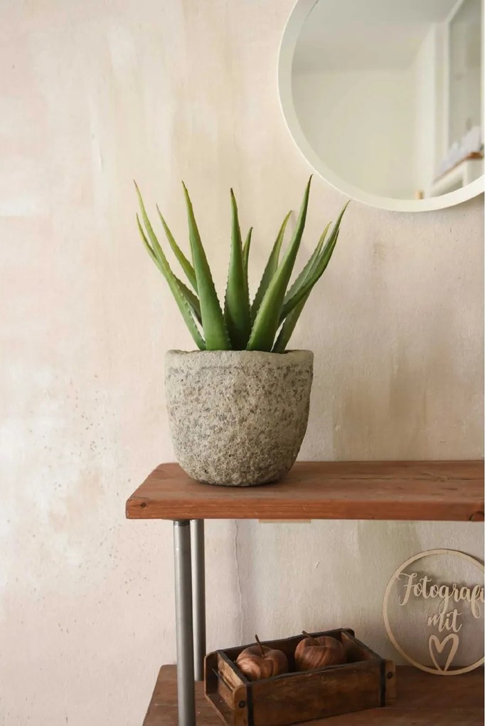 Okrúhly kvetináč LONDA, vláknocement, 25x22 cm, sivý