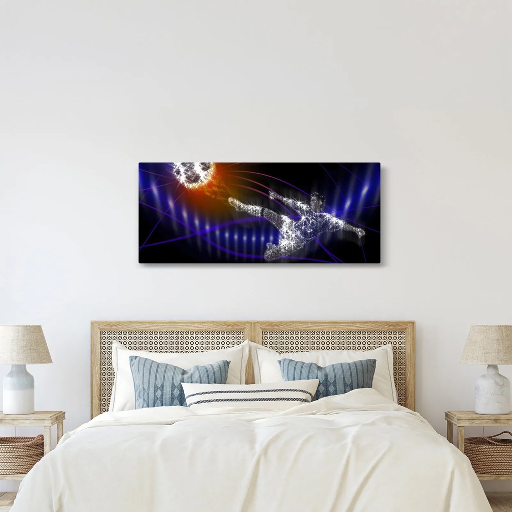 Obraz futbalistu v skoku (120x50 cm)