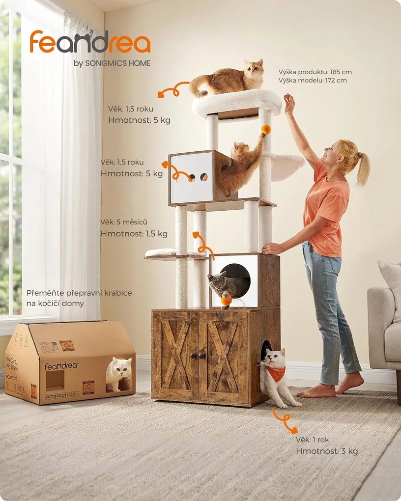 Mačacie škrabadlo LENO hnedé