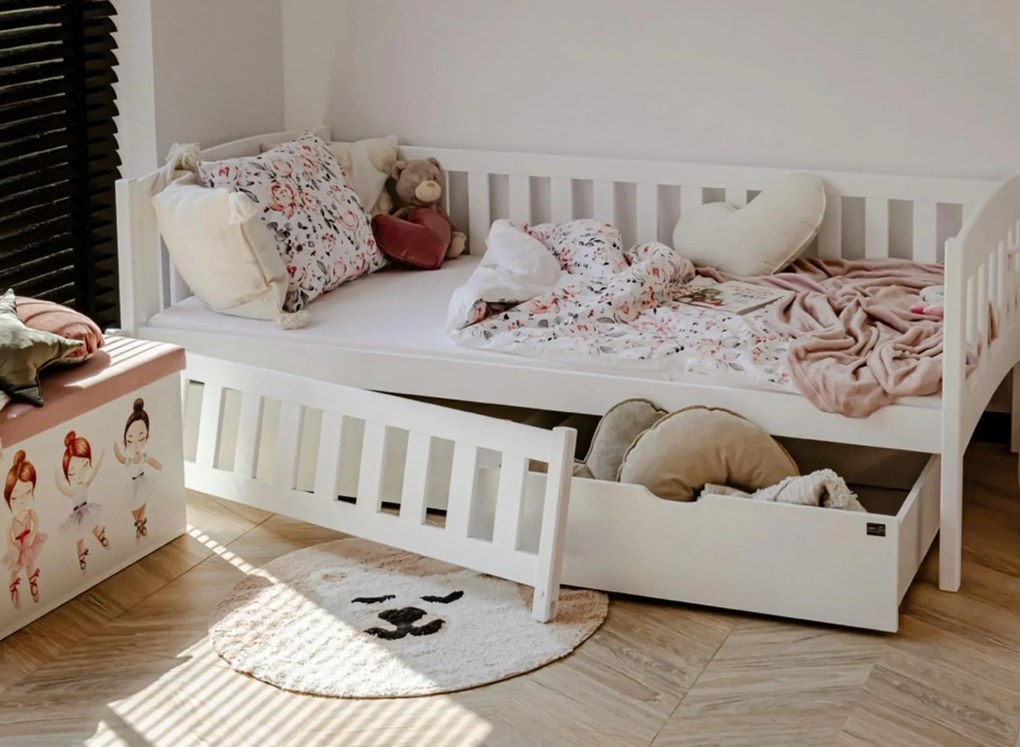 Detská posteľ z masívu borovice GANDALF so šuplíkmi - 200x90 cm - ŠEDÁ