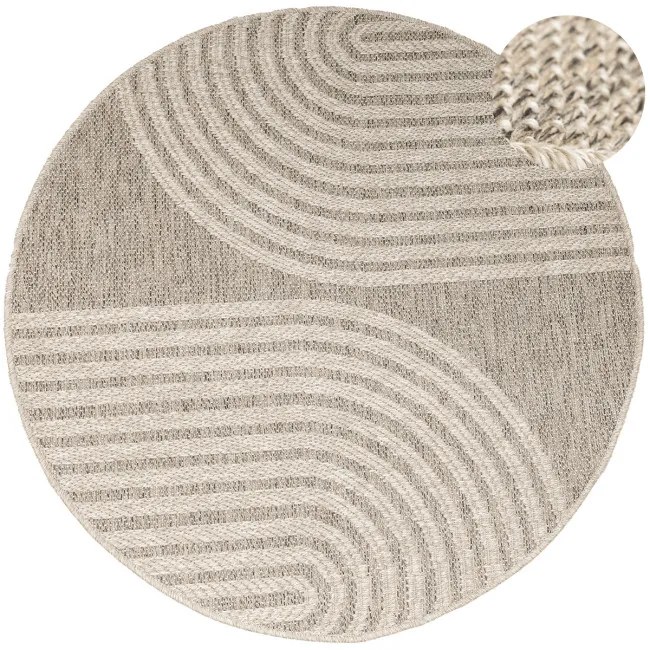 Koberec Patio 5029/178 béžový / hnedý kruh