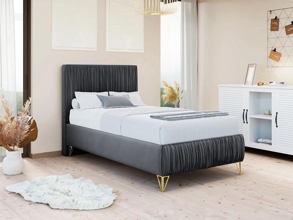 Jednolôžková posteľ Kottos I, Rozmer postele: 80x200, Farba: Amor Velvet 4304