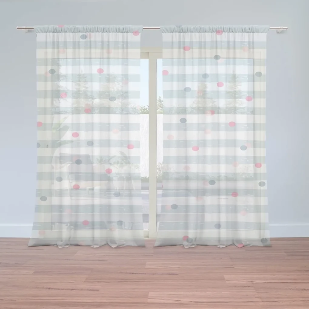 Sablio Záclony Bodky a pruhy: 2ks 150x250cm