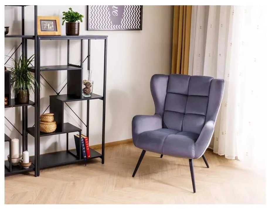Kreslo Arroyal Velvet, sivá