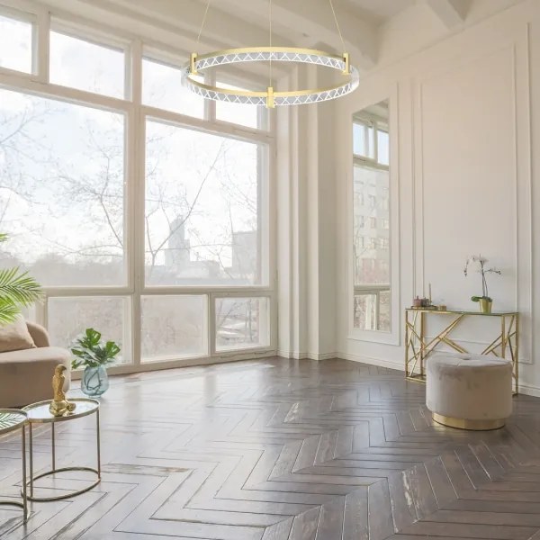 LED Luster na lanku ELEGANCE LED/36W/230V pr. 60 cm zlatá