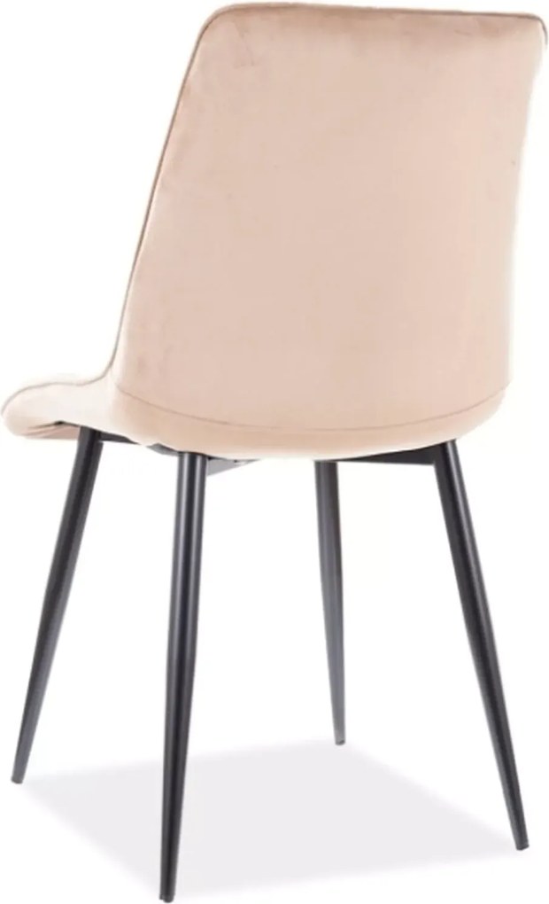 SI Elegantná zamatová stolička béžová