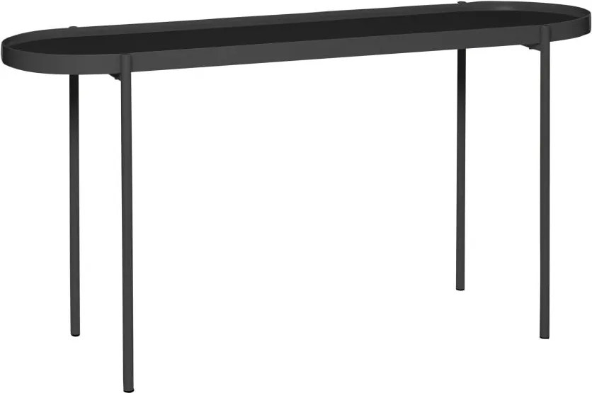 Čierny konzolový kovový stolík Hübsch Kantorro, dĺžka 100 cm