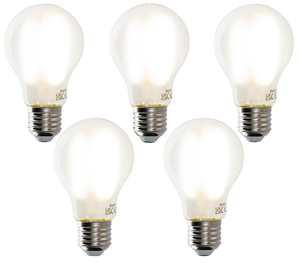 Sada 5 inteligentných LED žiaroviek E27 A60 matné 7W 806lm 1800-4000K