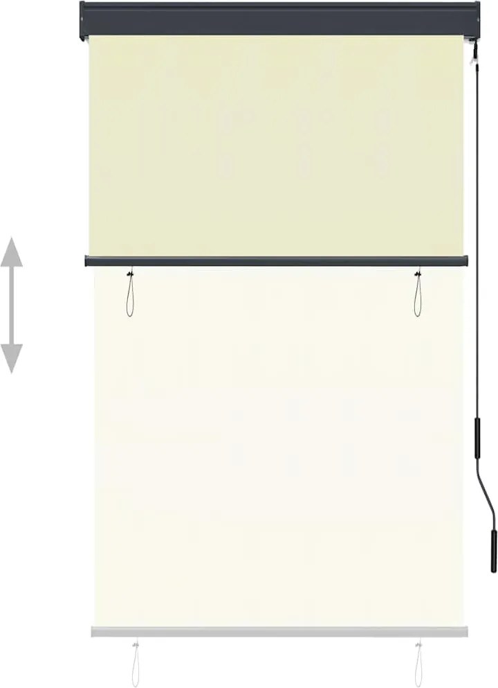 vidaXL Vonkajšia zatemňovacia roleta 100x250 cm krémová