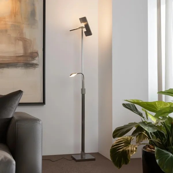 Eglo 33182 -LED Stmievateľná stojacia lampa SOLANO 1xLED/26W/230V+1xLED/3,2W chróm